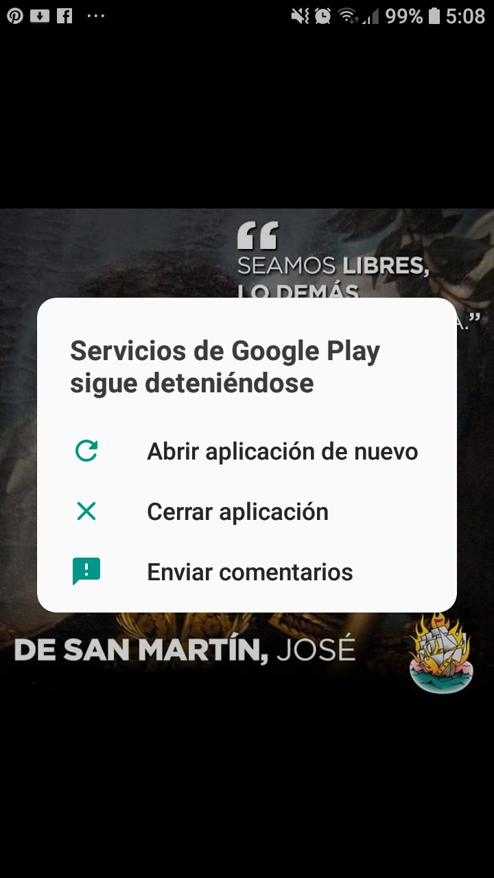 Cas 20 Segundosme Aparece Servicio De Google Play Se Ha Detenido Q Puedo Hacer O Como Me Contacto Google Play Community