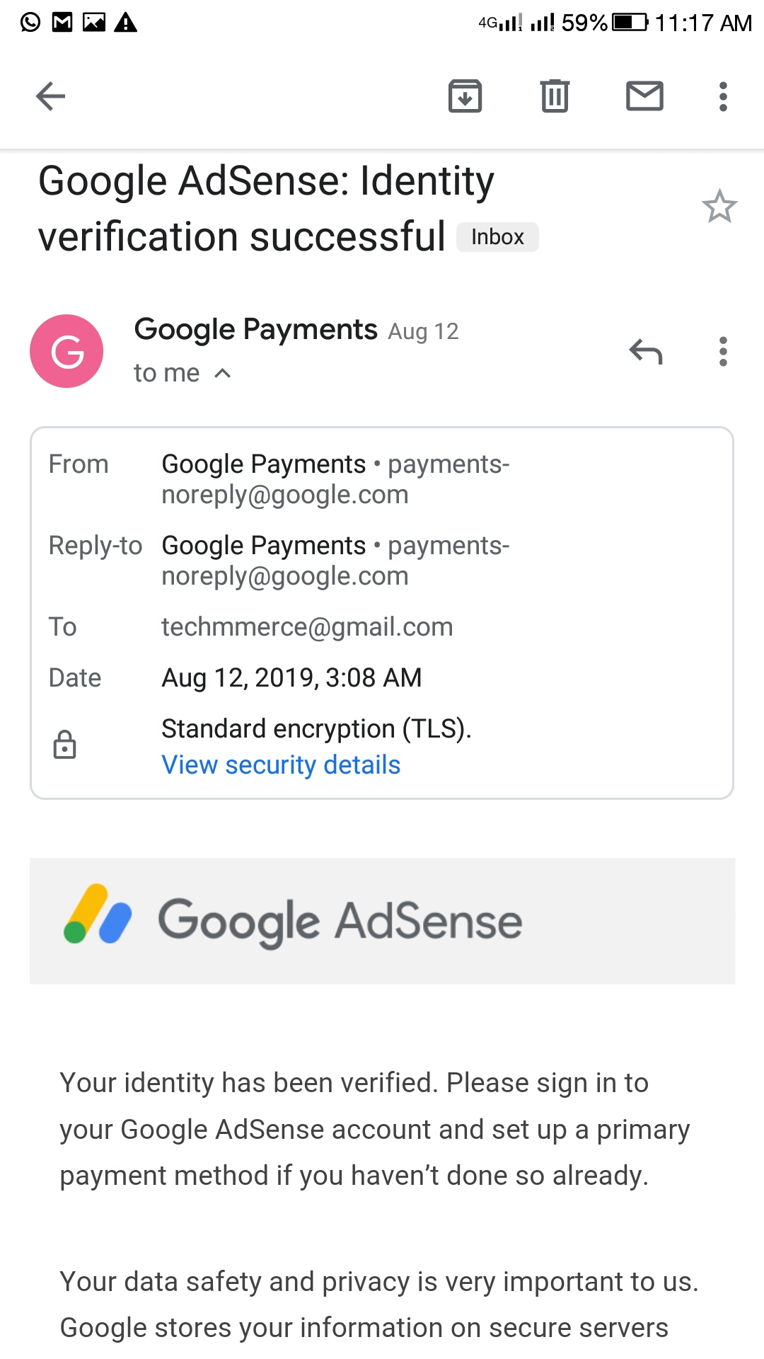 Google Adsense Identity Verification Error Adsense Community