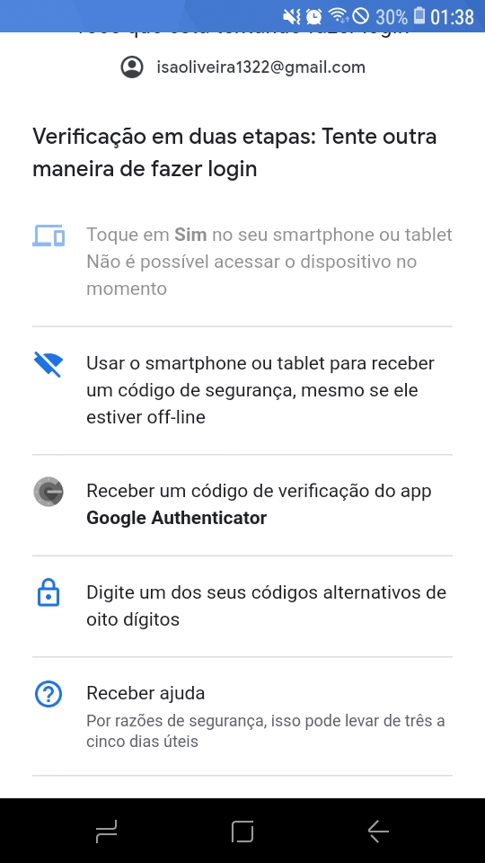 Não consigo fazer login na minha conta - Comunidade Conta do Google