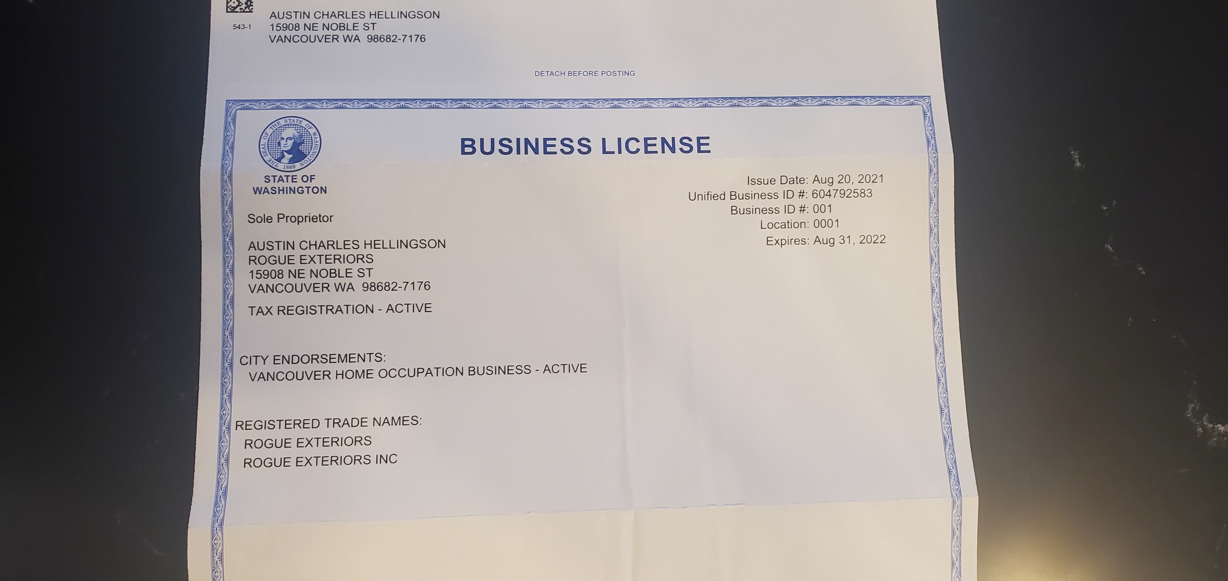 is my business license active