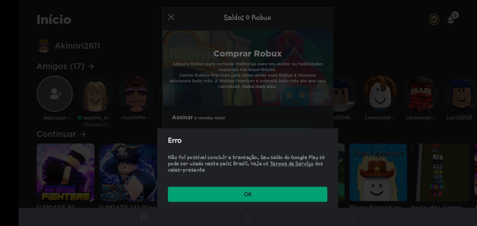 Porque nao consigo reálizar minha compra no Roblox? - Comunidade Google Play