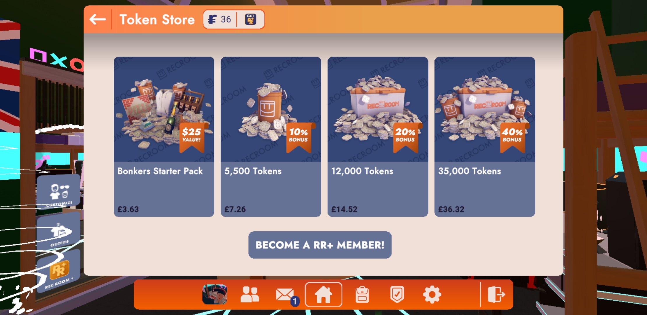 Did not receive an in-game purchase (RR+/bundle/tokens) – Rec Room