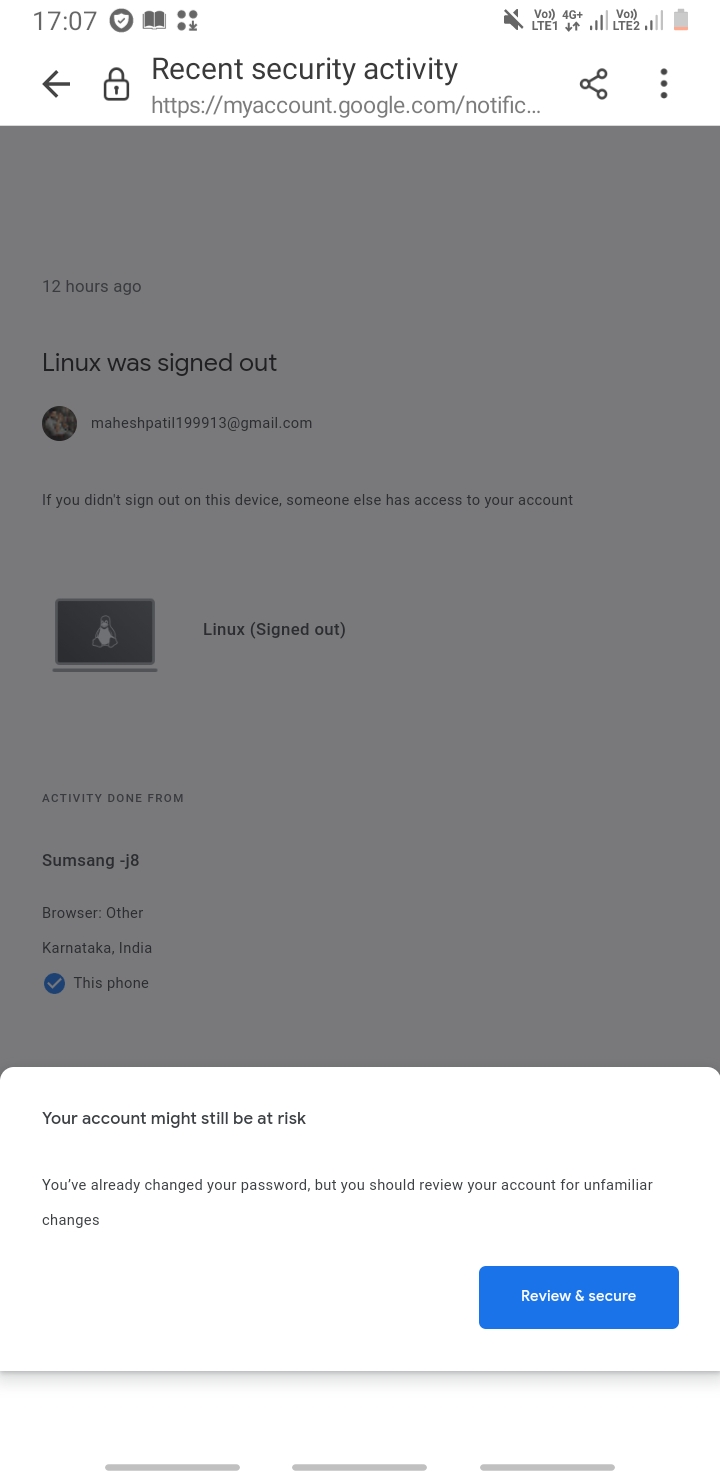 I think my Google account is hacked ? Linux web - Google Drive Community