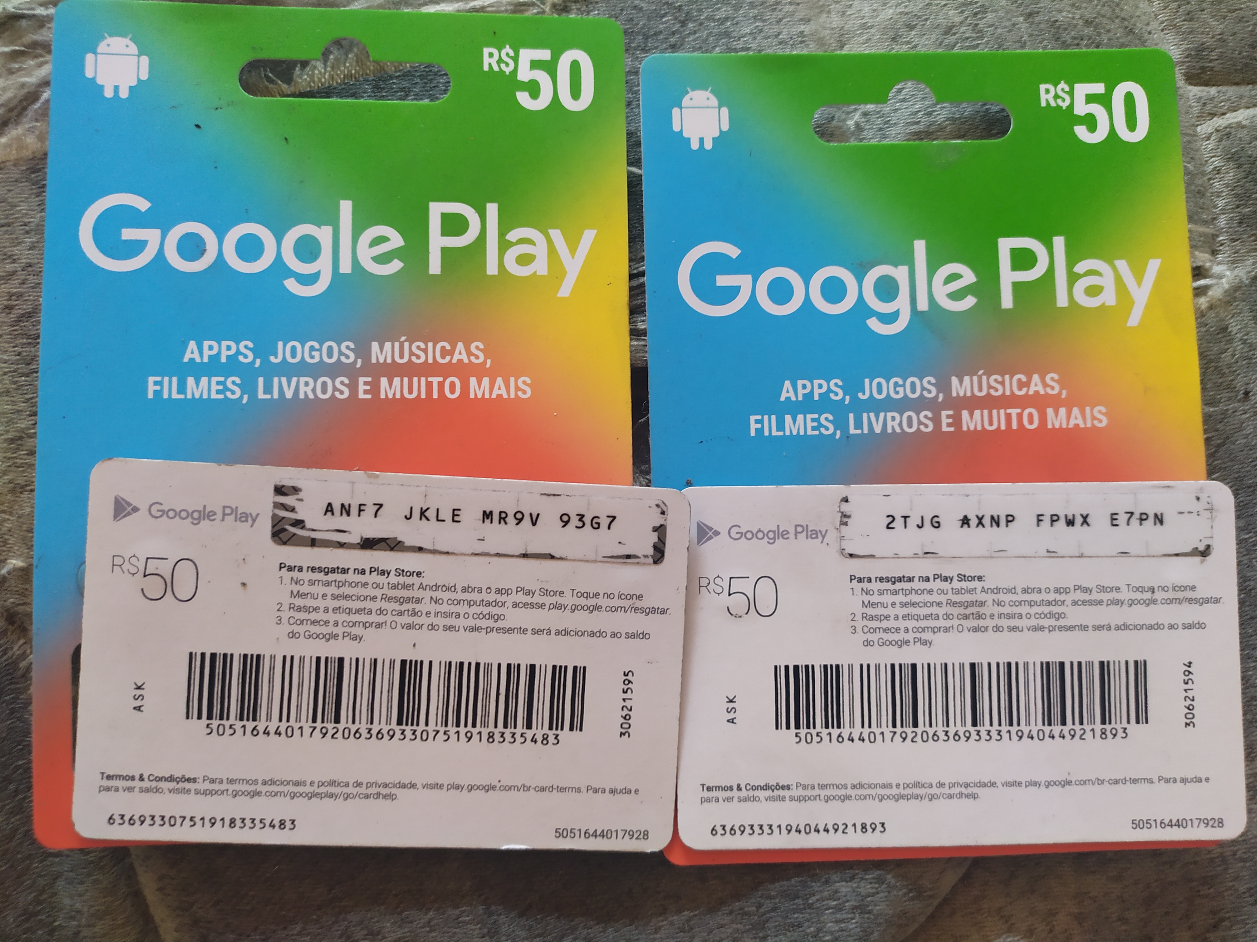 Comprar Código do Google Play R$ 50 Reais