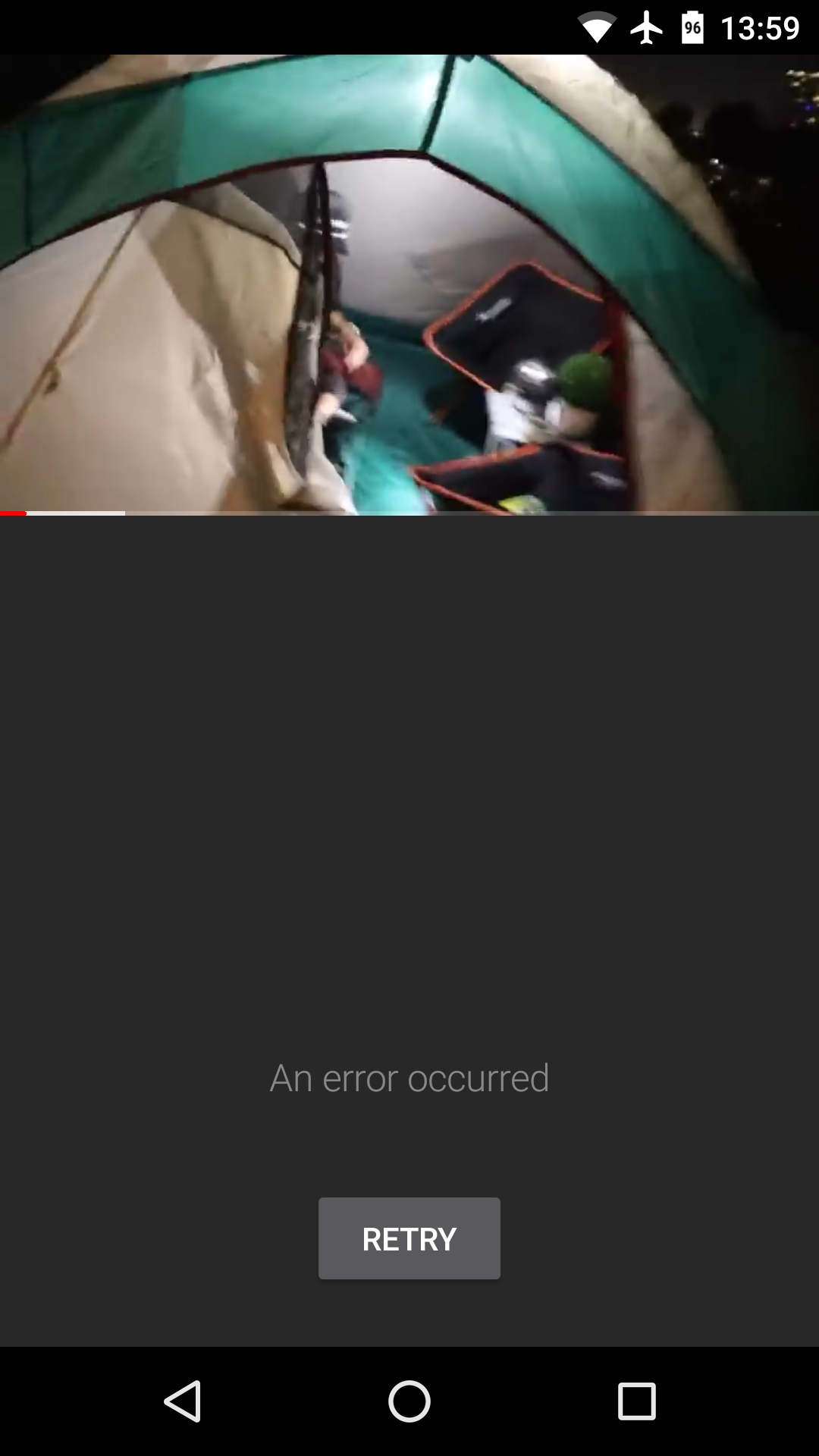 an error occurred youtube android sign in