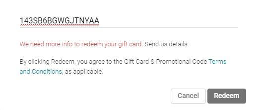 We need more info your redeem code gift card - Google Play Community