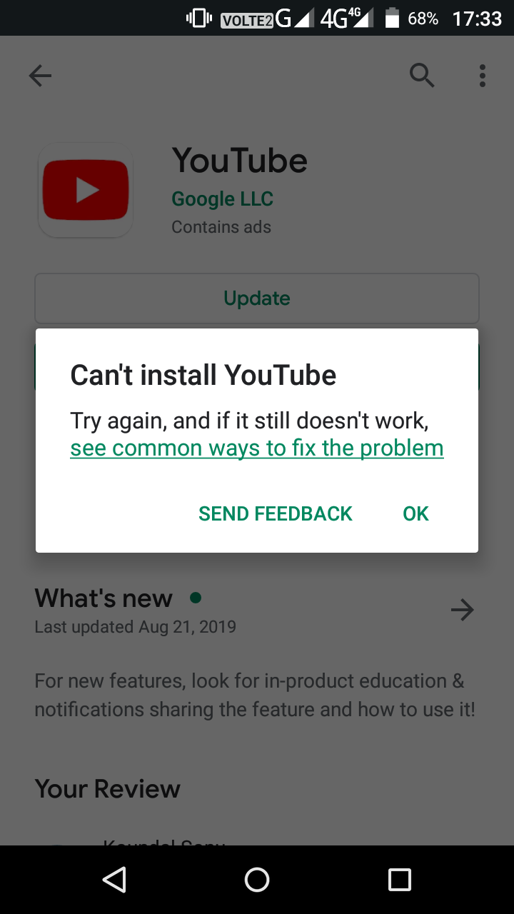 App not installed