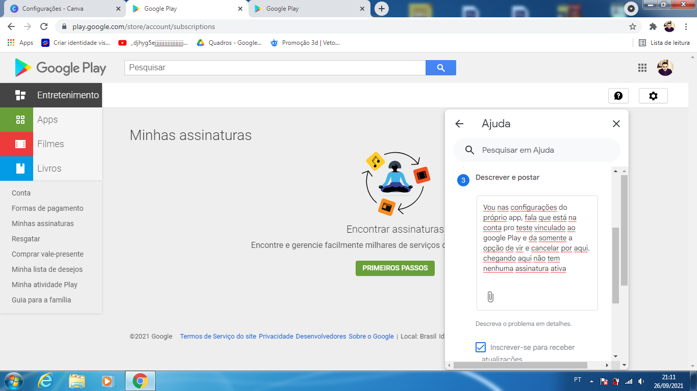 Cancelamento de assinatura - Comunidade Google Play