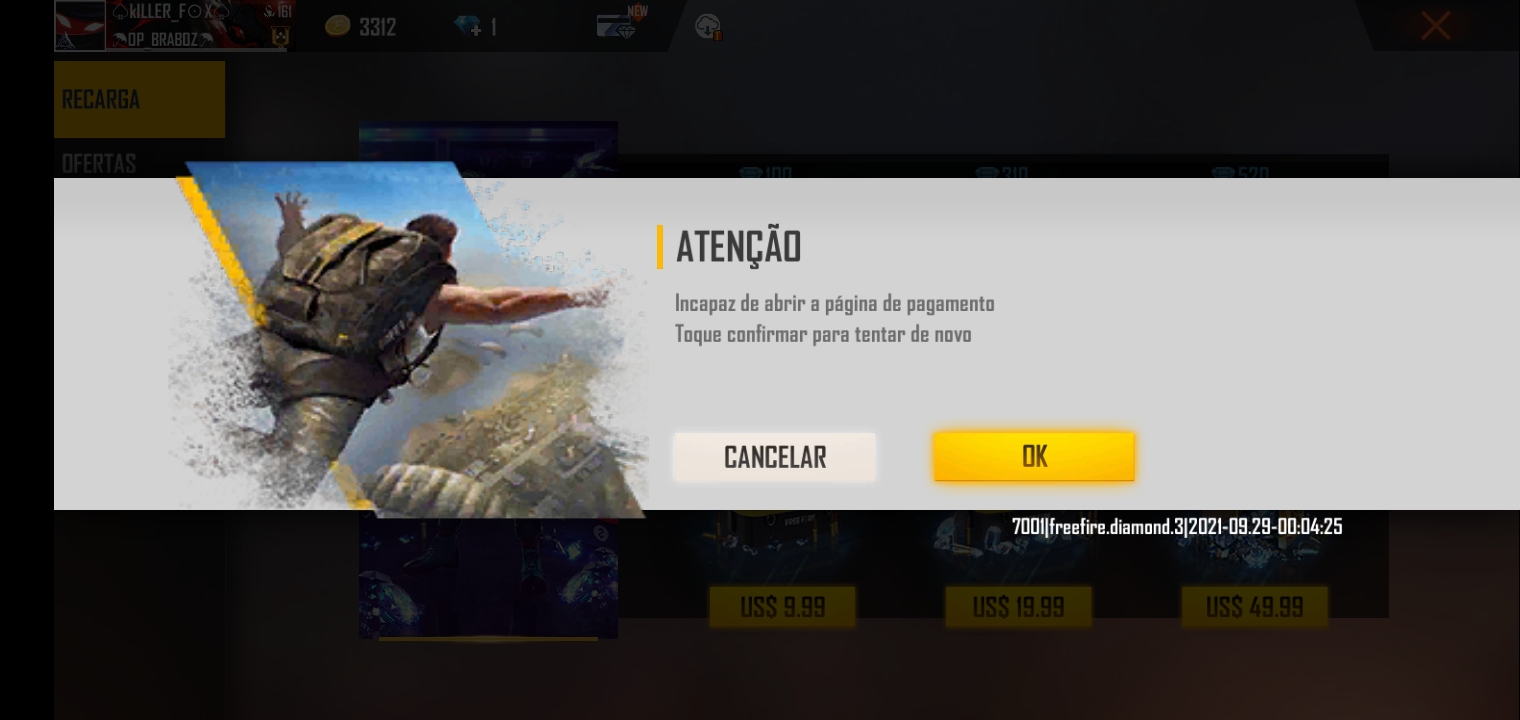 ERRO EM PAGAMENTO NO FREE FIRE - Comunidade Google Play