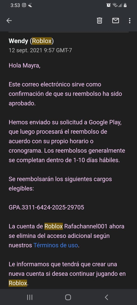 Solucion reembolso de roblox - Comunidad de Google Play