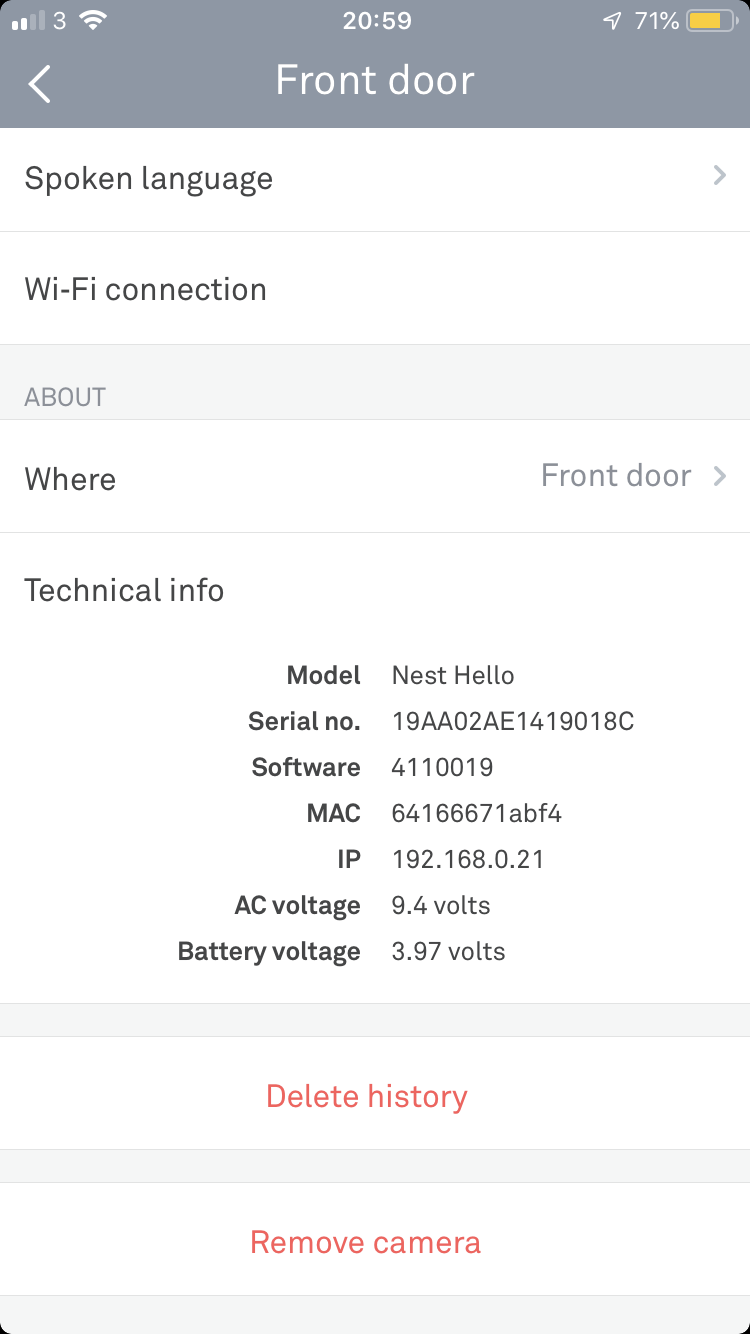 nest hello required voltage