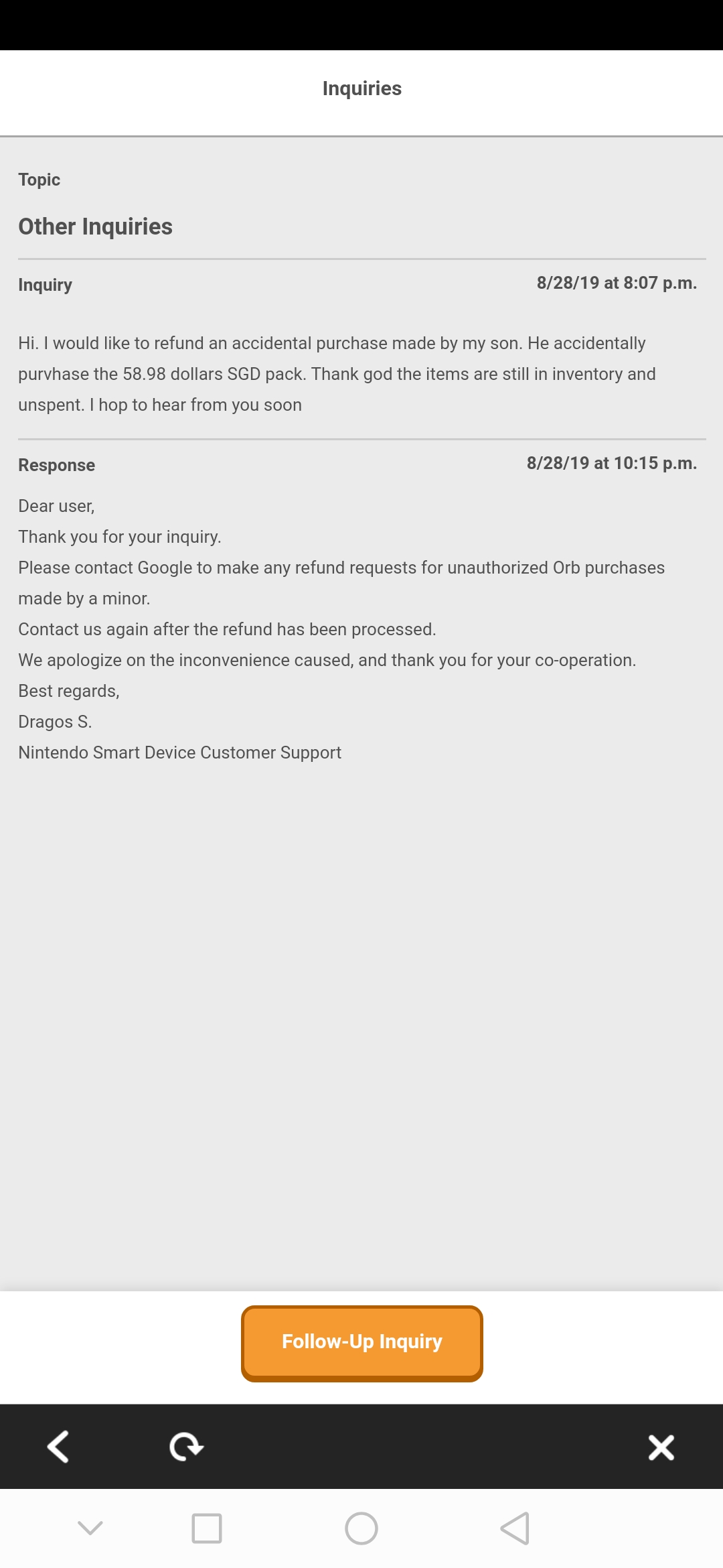 Hi Ronald, 'Thank you for contacting Roblox Customer Support. This is a  form message to help expedite your inquiry. Please review and follow the  instructions below in order to verify and proceed