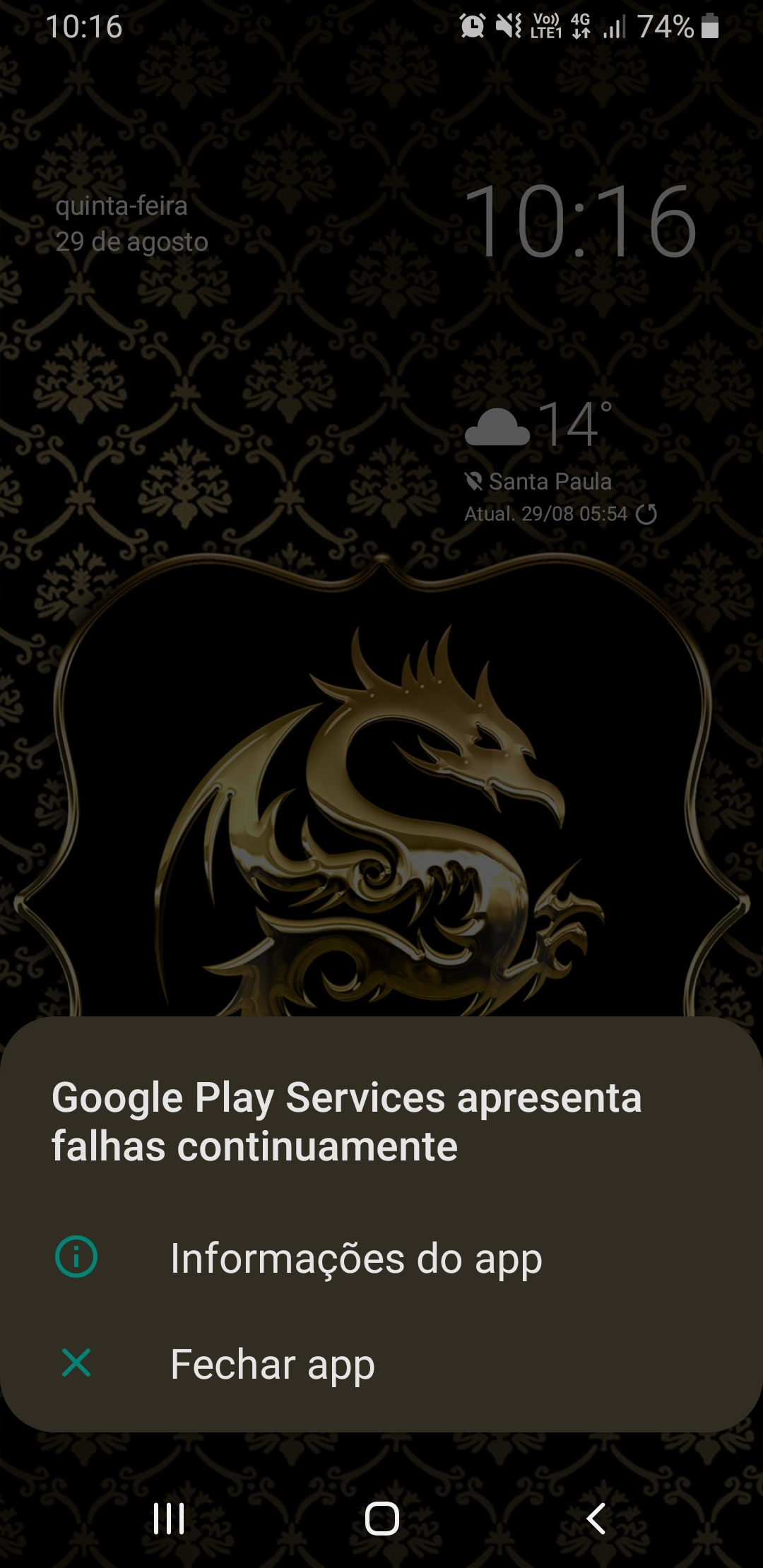 Google Play Service apresenta falhas continuamente - Comunidade