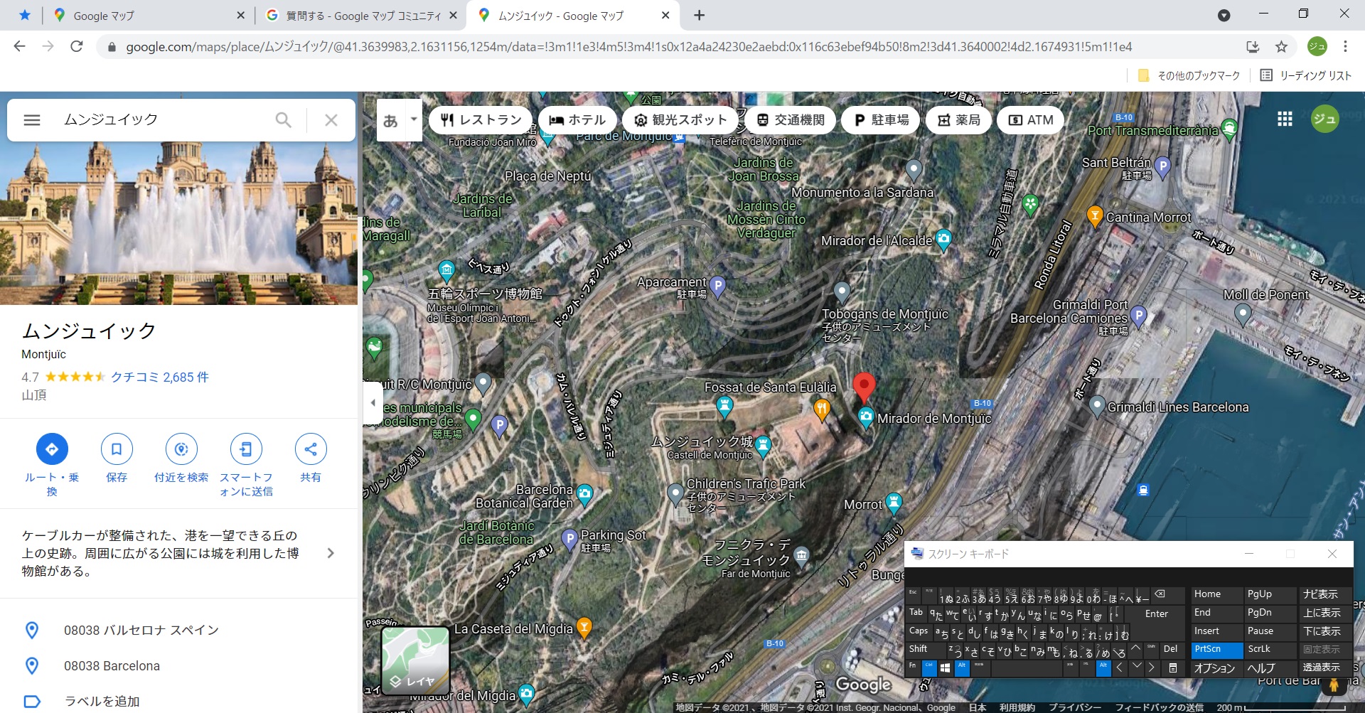 航空写真レイヤに別の倍率の地形図レイヤらしき黒い模様がタイル状に