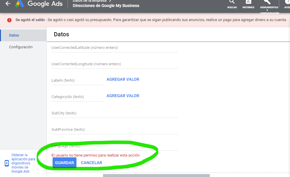 Hola buenas tardes quisiera agregar una nueva dirección a mi cuenta de  google ads - Comunidad de Google Ads