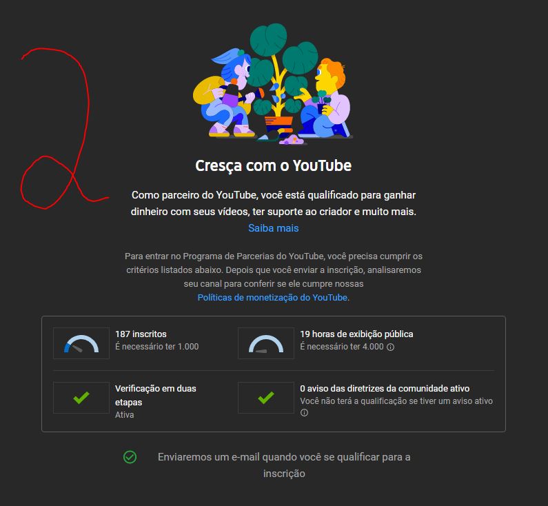 Não tenho a monetização do meu canal e tô flopado não sei oq posso