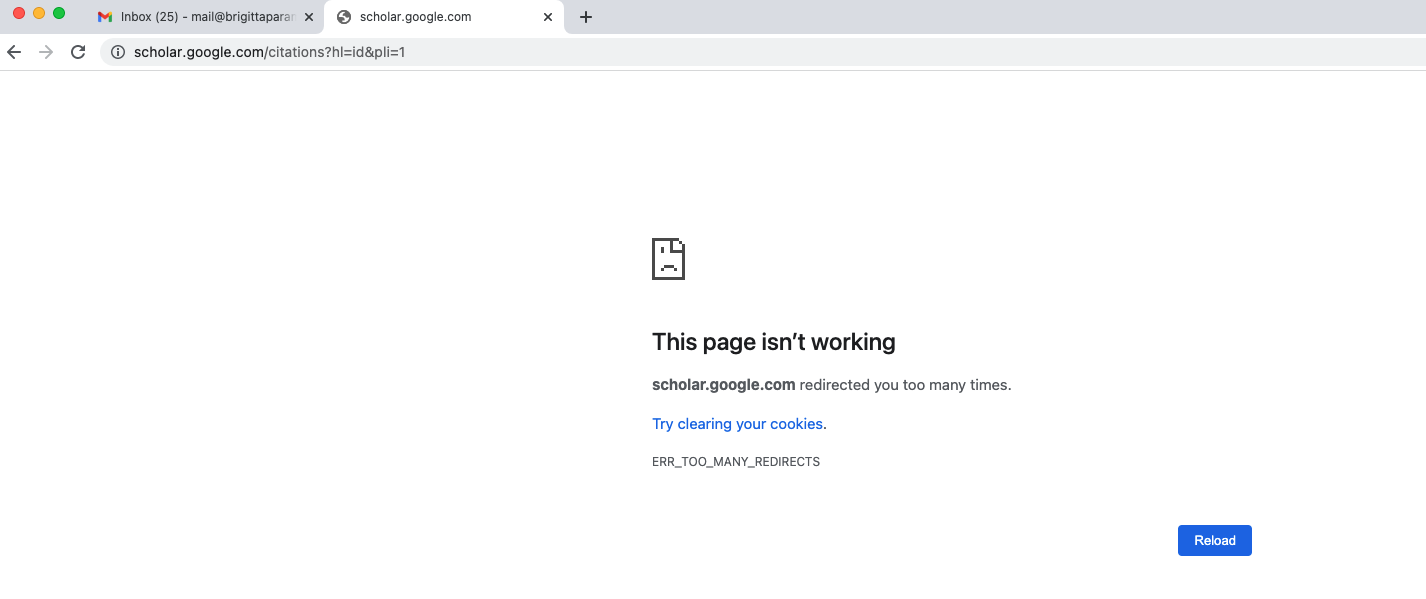 Can Not Login Into Google Scholar Err Too Many Redirects Google Workspace Admin Community