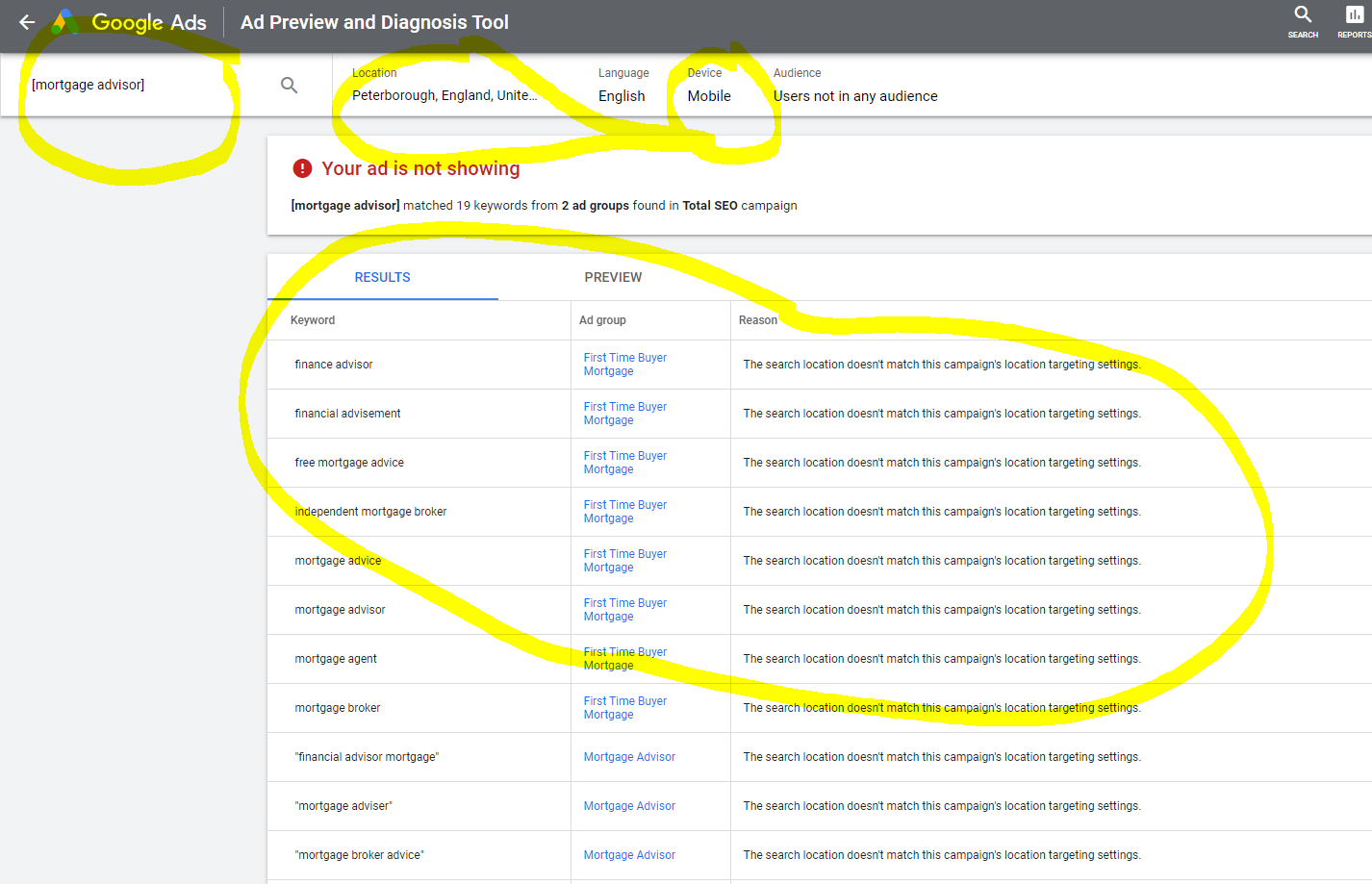 why dont i see my google ads when i search