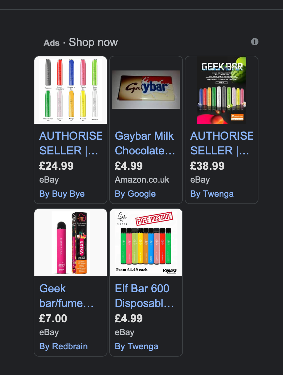 vapes ebay Why is eBay allowed to advertise vaping products when this is against the  Google Ads policy?