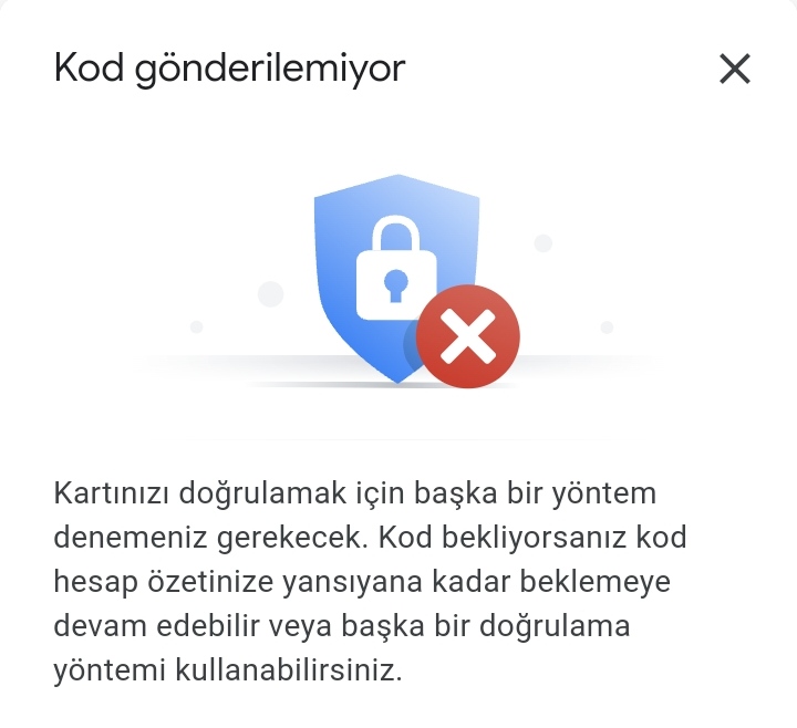 kart dogrulamak icin artik kod ile dogrulama yapamiyorum google play toplulugu
