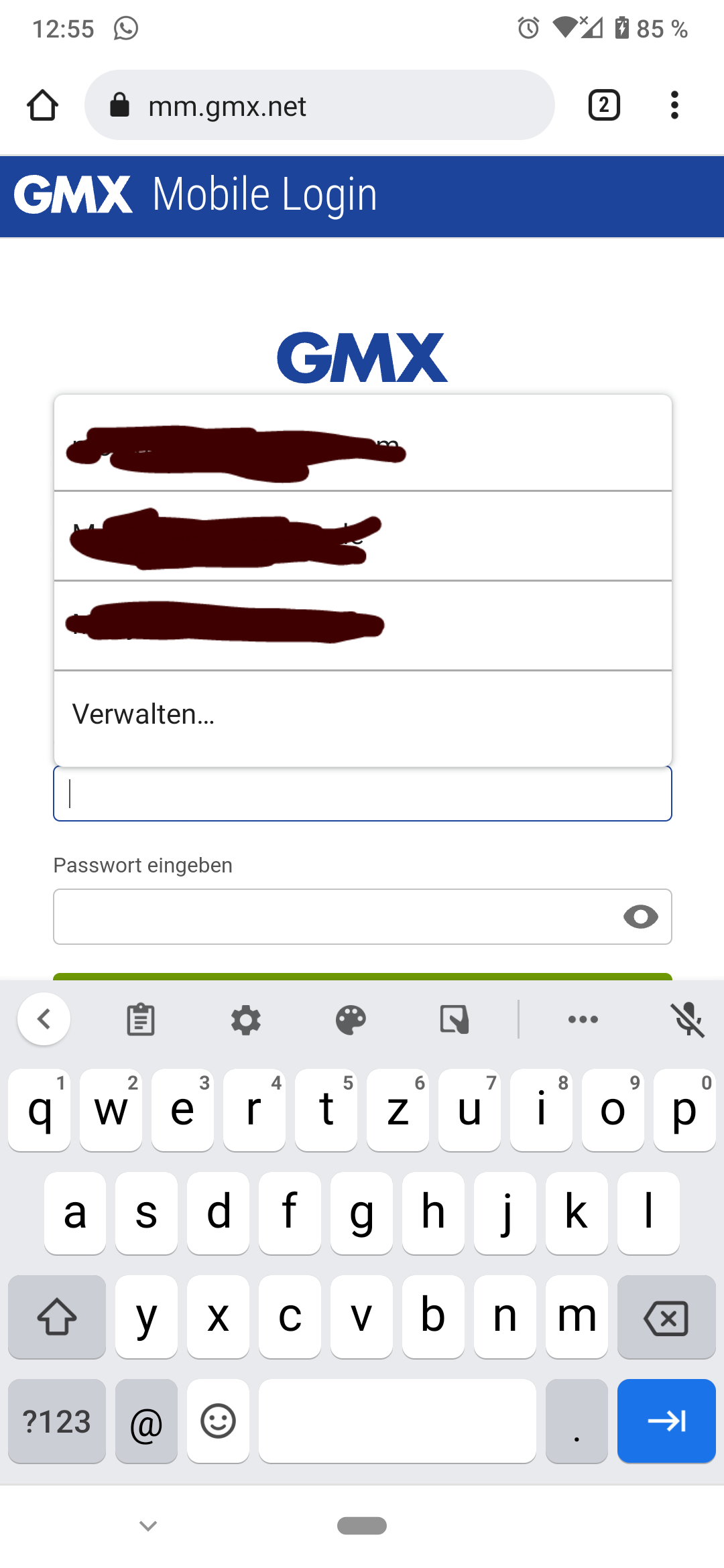 Mitglieder login gmx