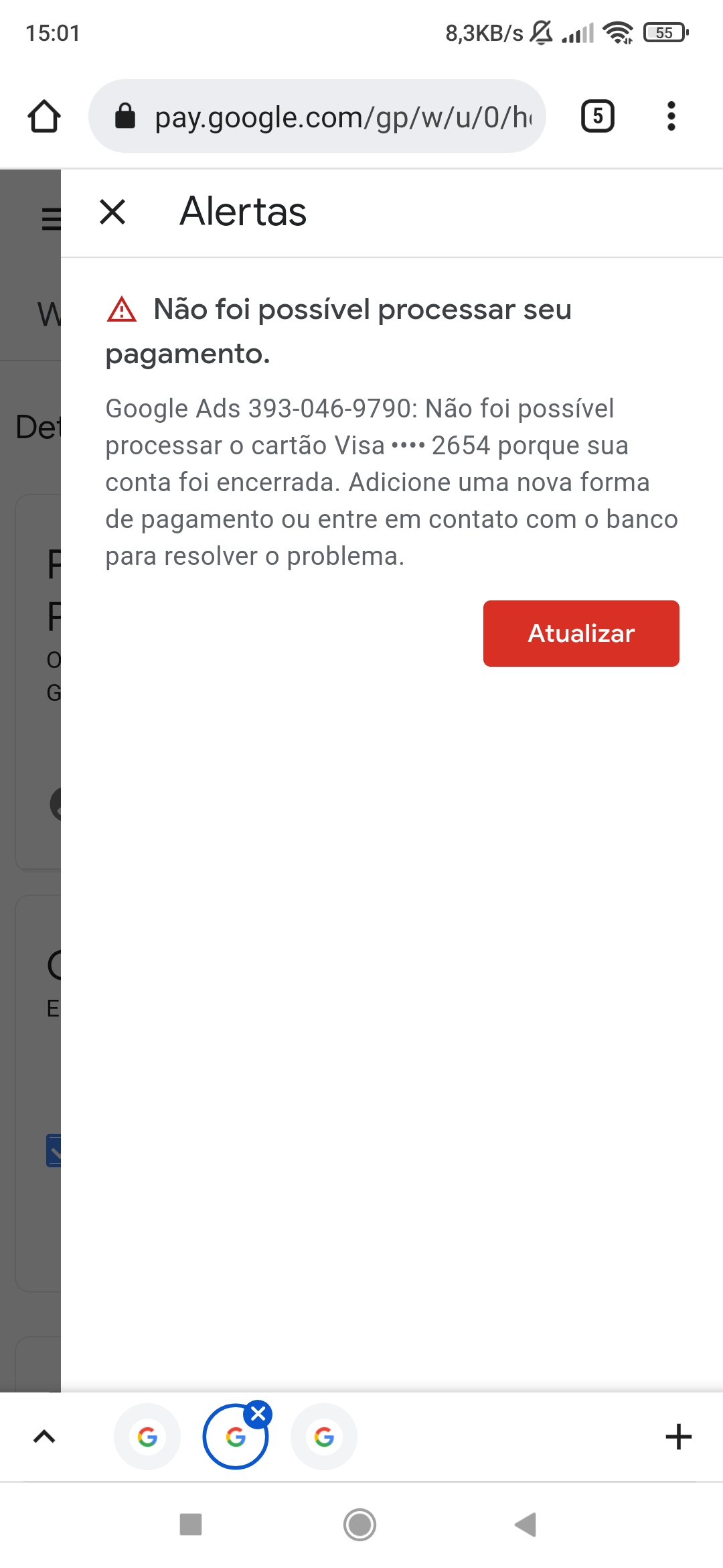 erro ao conectar a conta - Comunidade Google Play