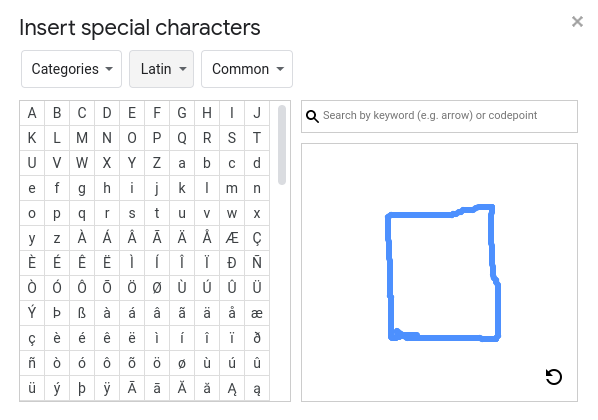 Draw Search For Special Characters Isn T Working Google Docs Editors Community