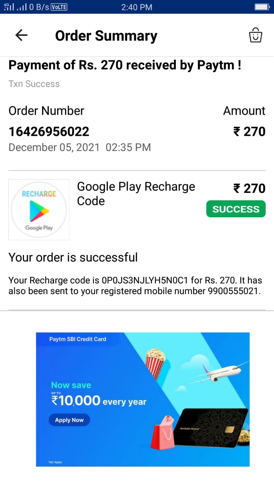 I bought a Google play recharge on paytm but when I entered the code it's  showing not valid it's of - Google Play Community