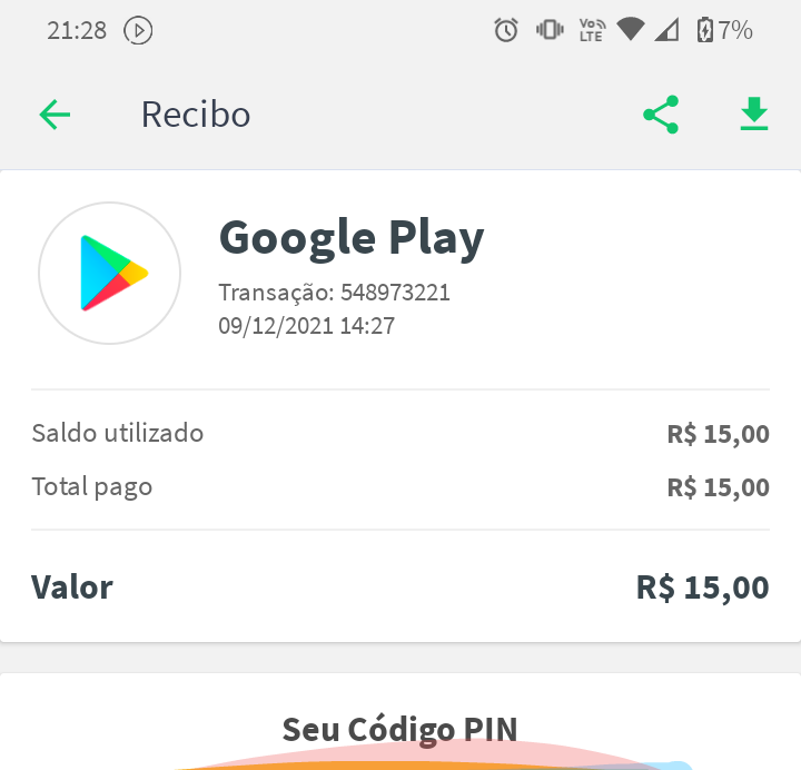 Como comprar gift card da Google Play pelo PicPay