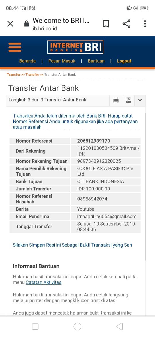 Cara konfirmasi pembayaran google ads