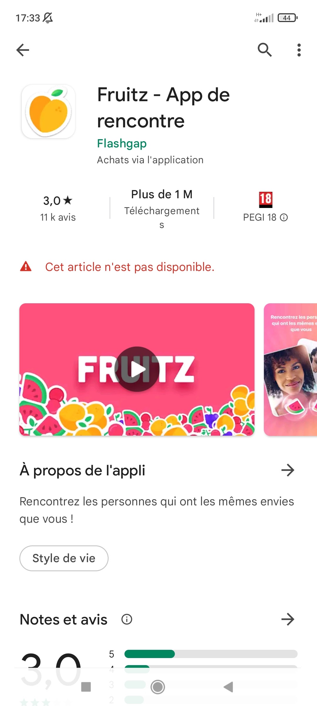 Cet article n'est pas disponible 