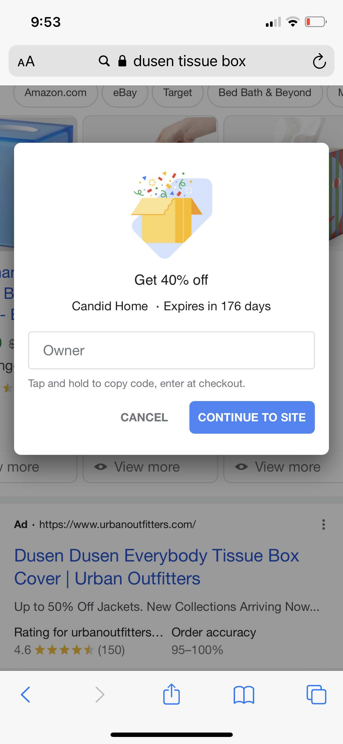 Unapproved discount codes are showing up on google ads for 40% off