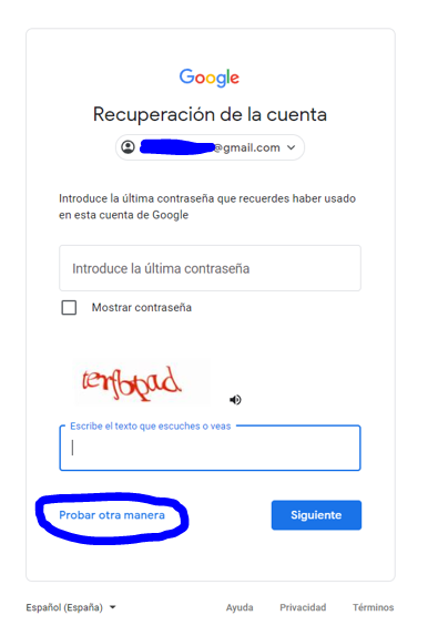 Rocío Portal público No puedo acceder a mi cuenta - Comunidad de Cuenta de Google