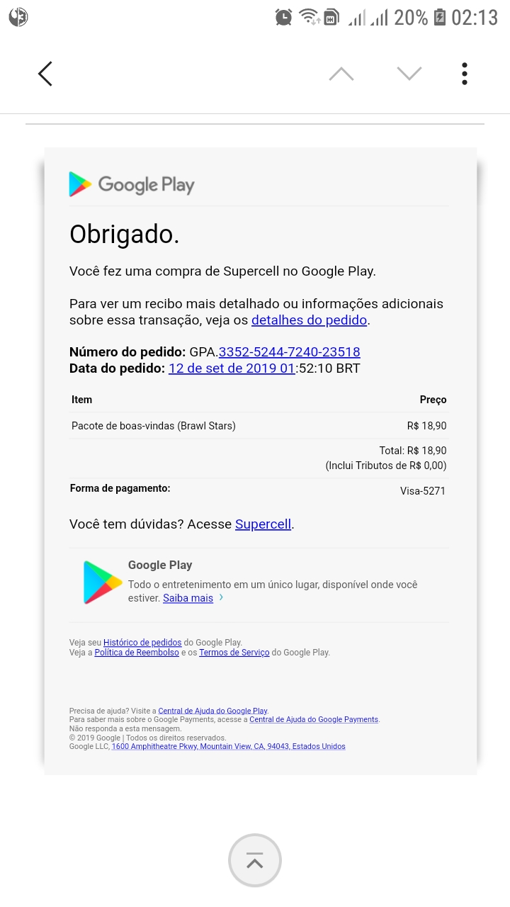 Apareceu Um Cupom De 5 Reais Para Mim E Eu Nao Recebi O Desconto Comunidade Google Play - como ter mais de um perfil no brawl stars