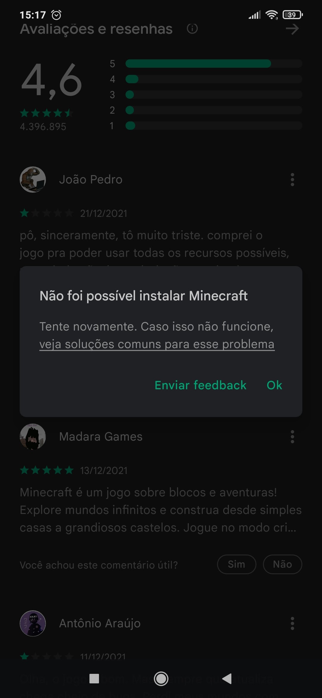 Apenas com o Minecraft que acontece isso - Comunidade Google Play