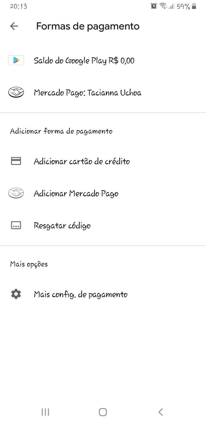 Não consigo gastar meu saldo da Google play porque diz que só pode