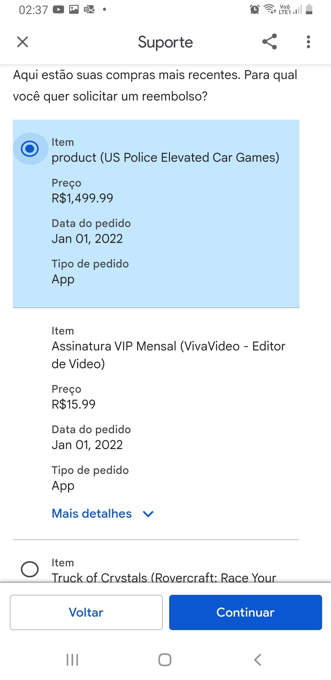 Reembolso do  prem - Comunidade Google Play