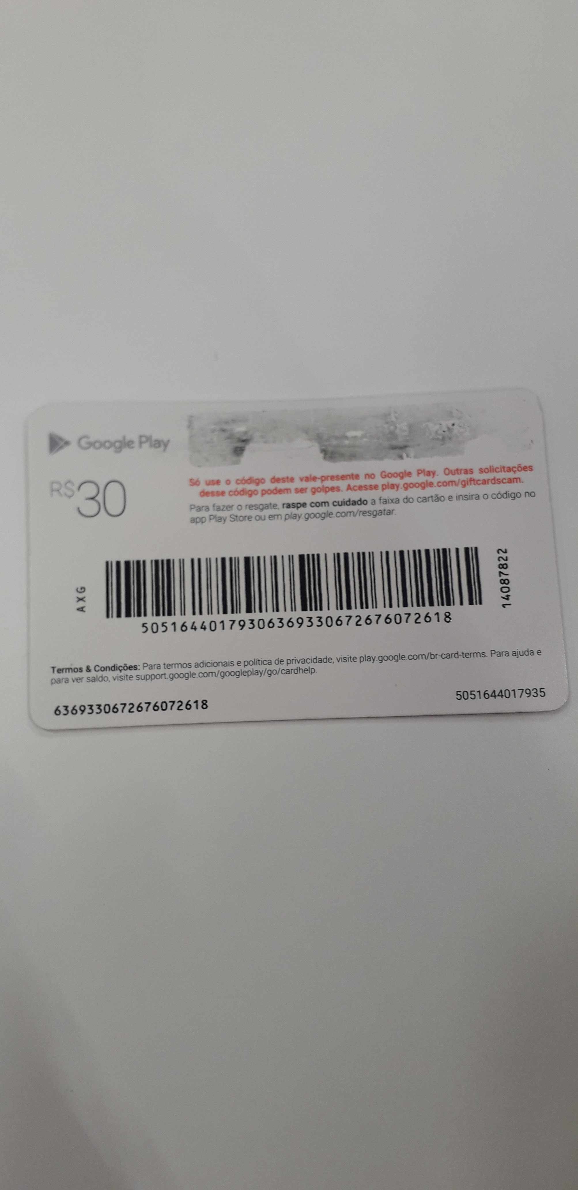 Preciso de ajuda, não consigo resgatar meu código do gift card, dizem que  ja doi resgatado mas não - Comunidade Google Play