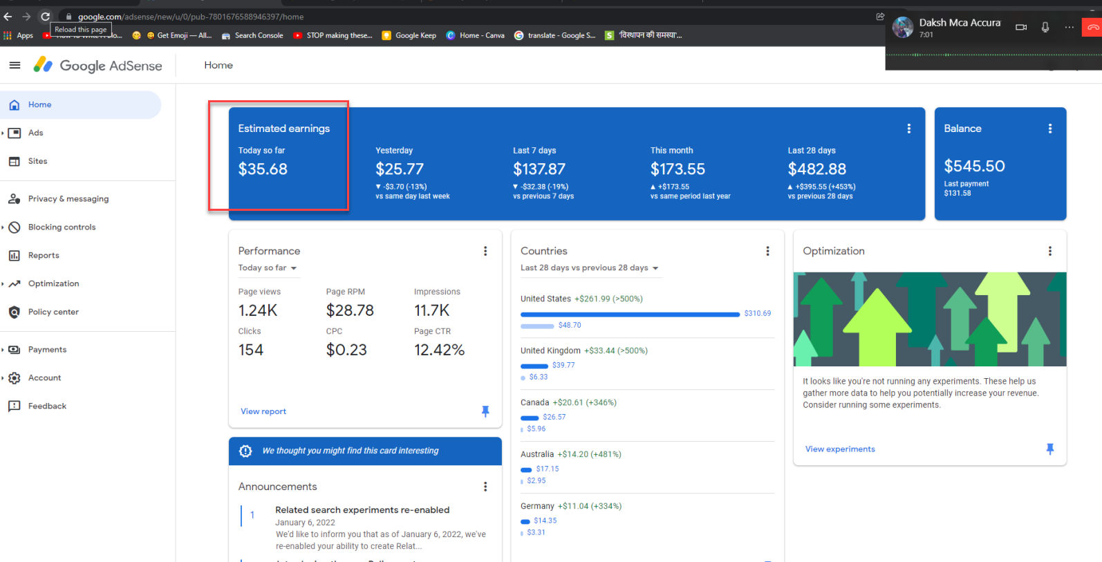 At Last I Crossed $5500 this Month in Google AdSense