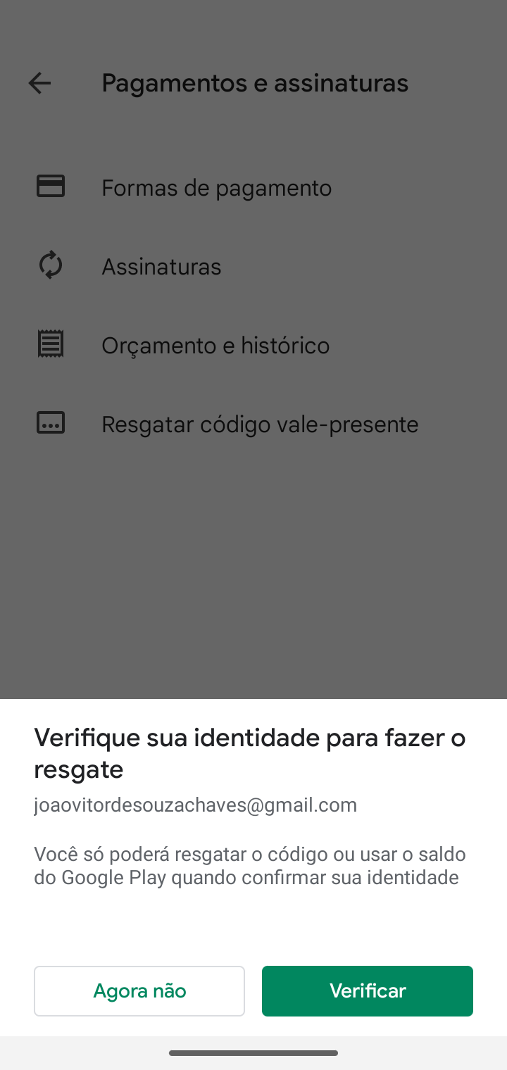 Erro ao resgatar o vale presente - Comunidade Google Play