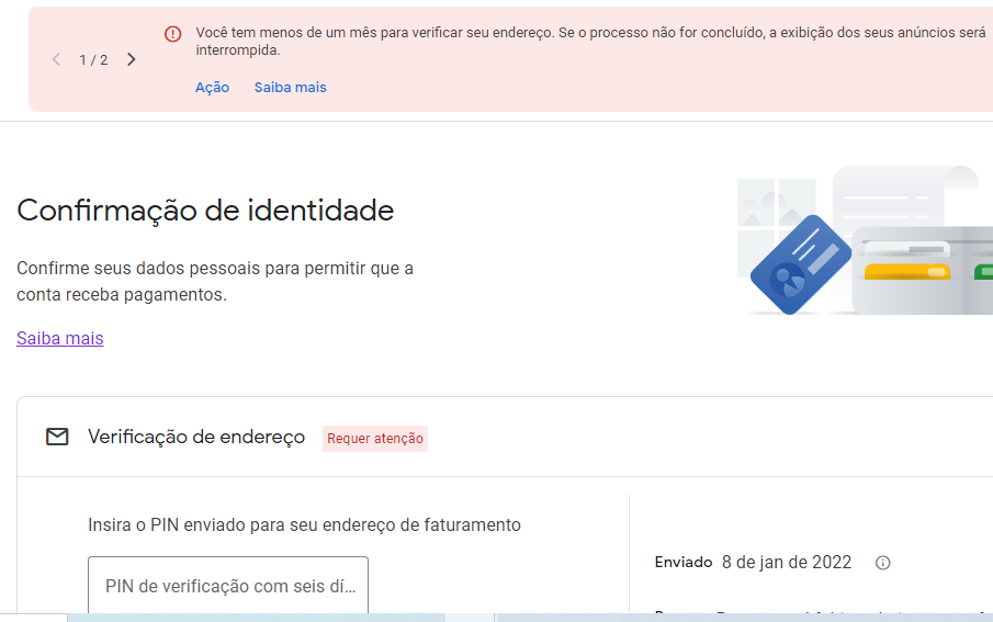 problema com o pin de verificação do google adsence - Comunidade