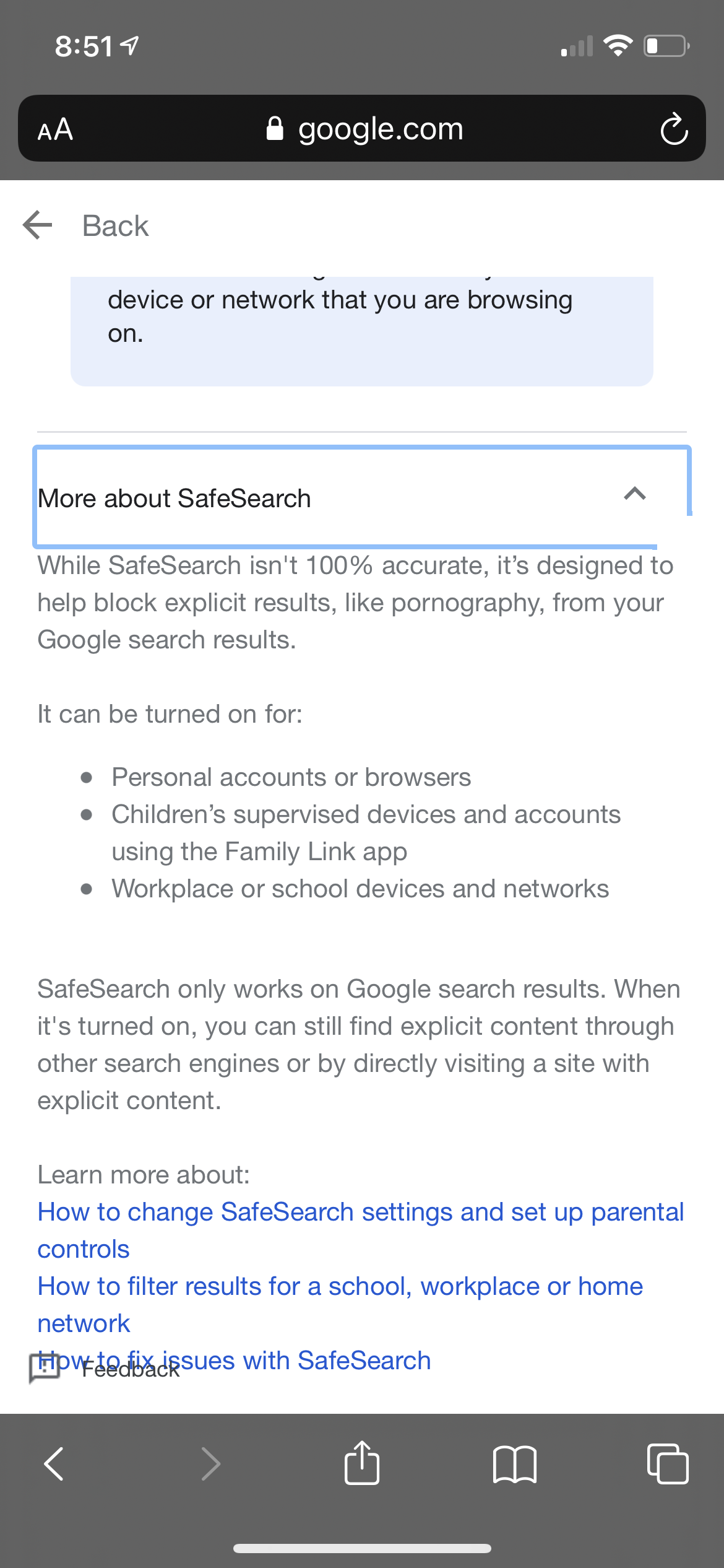 How Do I Keep Safe Search Settings Off