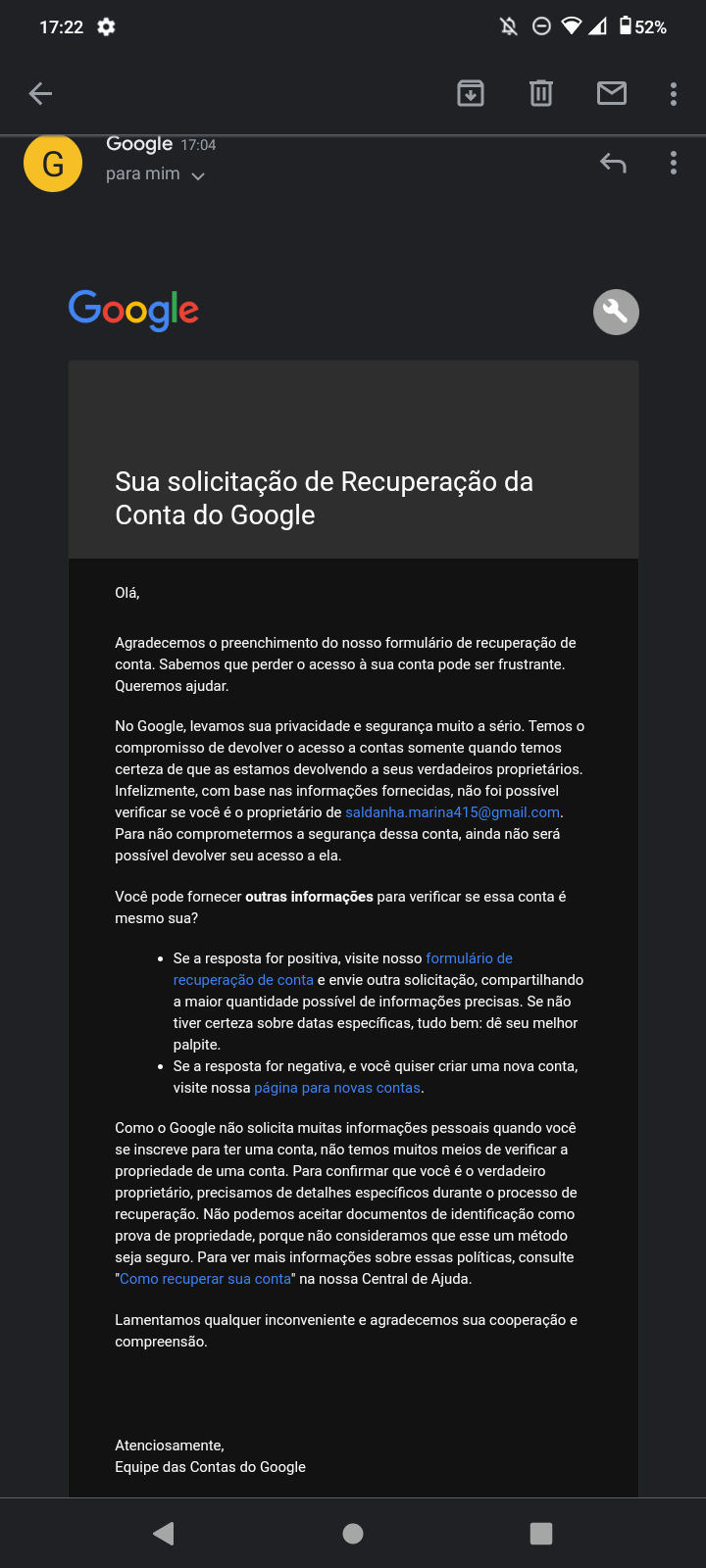 Não consigo recuperar minha conta google pois perdi o numero e o email de  recuperação - Comunidade Google Play