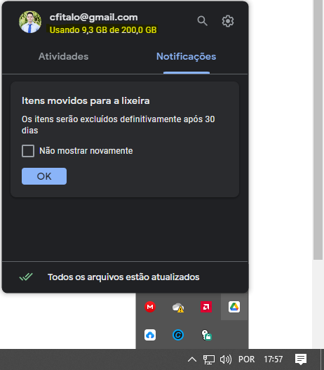 Comprei o plano de 200GB mas meu armazanemento no Google Drive