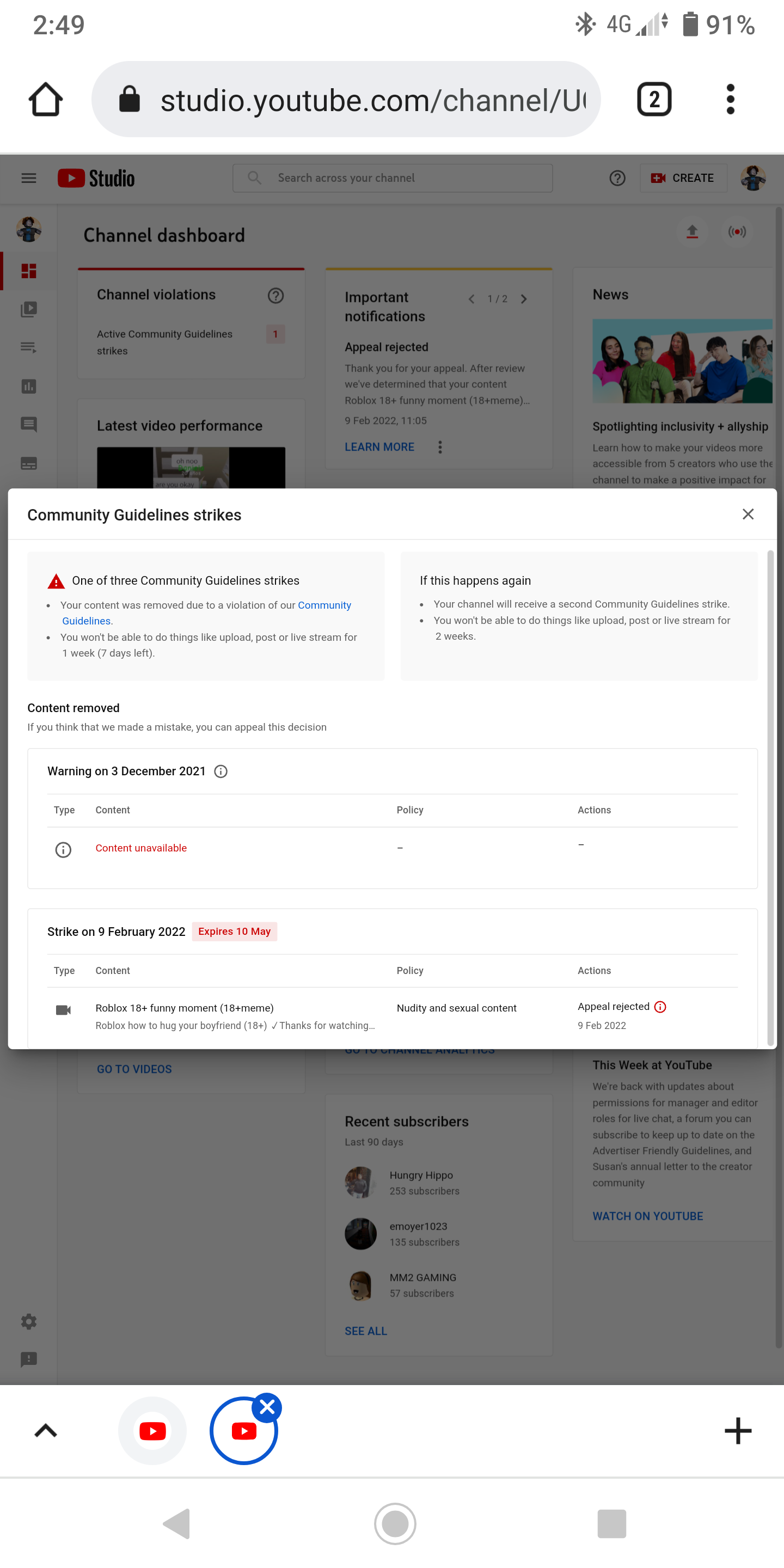 My appeal was Rejected - YouTube Community My appeal was Rejected - YouTube Community