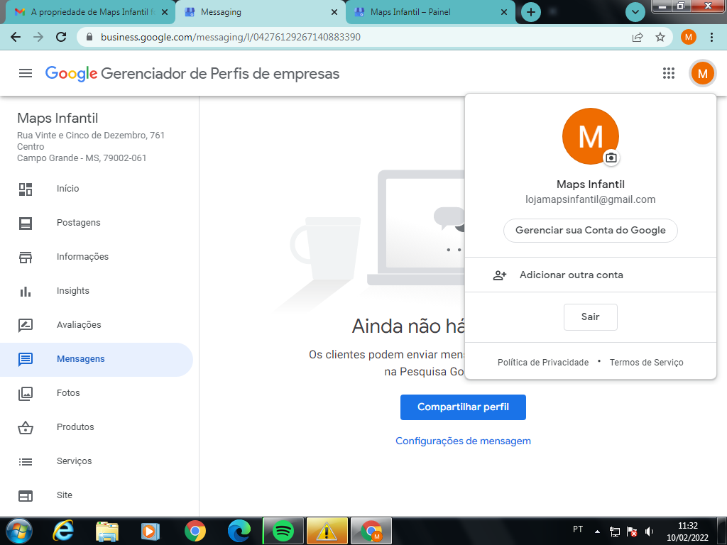 Não consigo editar os horários de funcionamento do estabelecimento, mesmo  com o e-mail verificado - Comunidade Perfil da empresa no Google