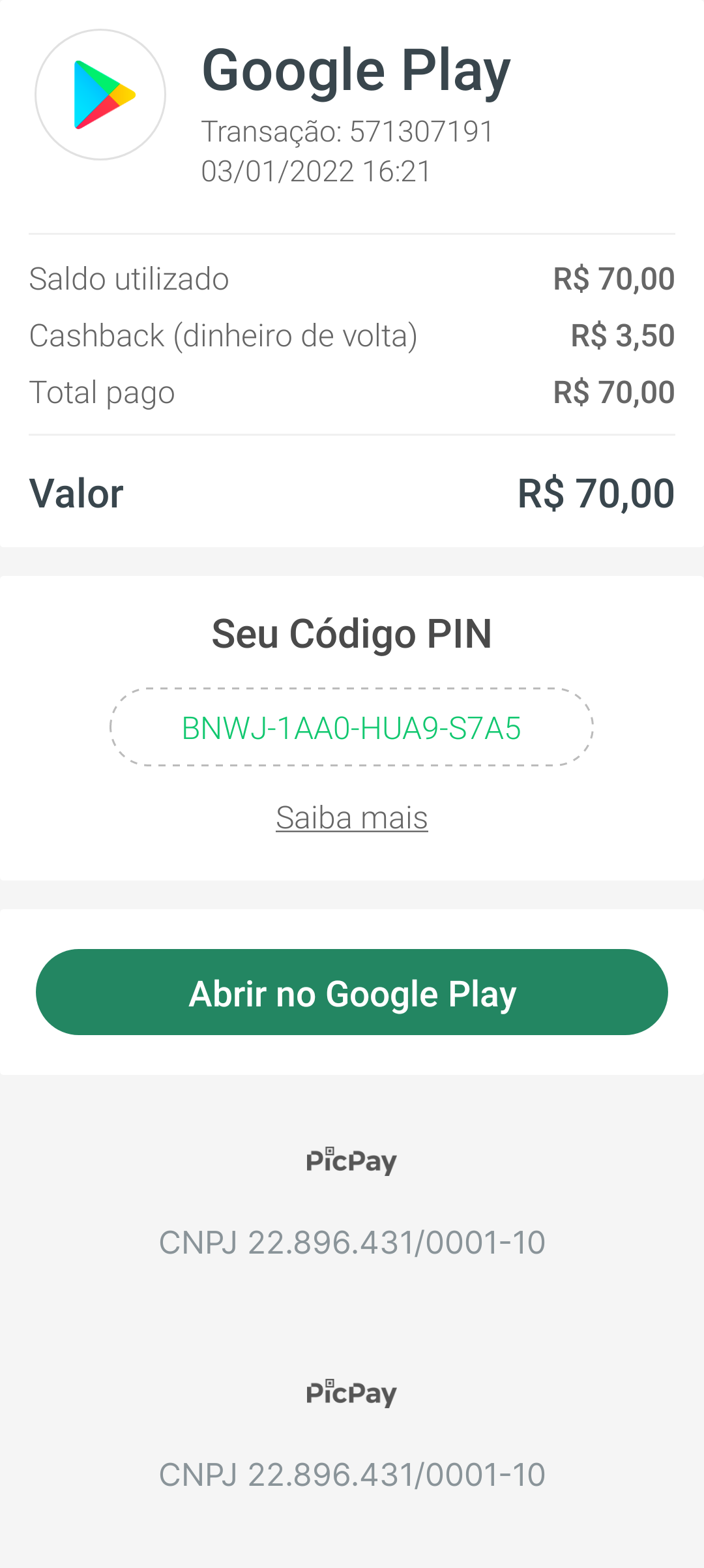 Não consigo resgatar o vale presente o que faço? - Comunidade Google Play