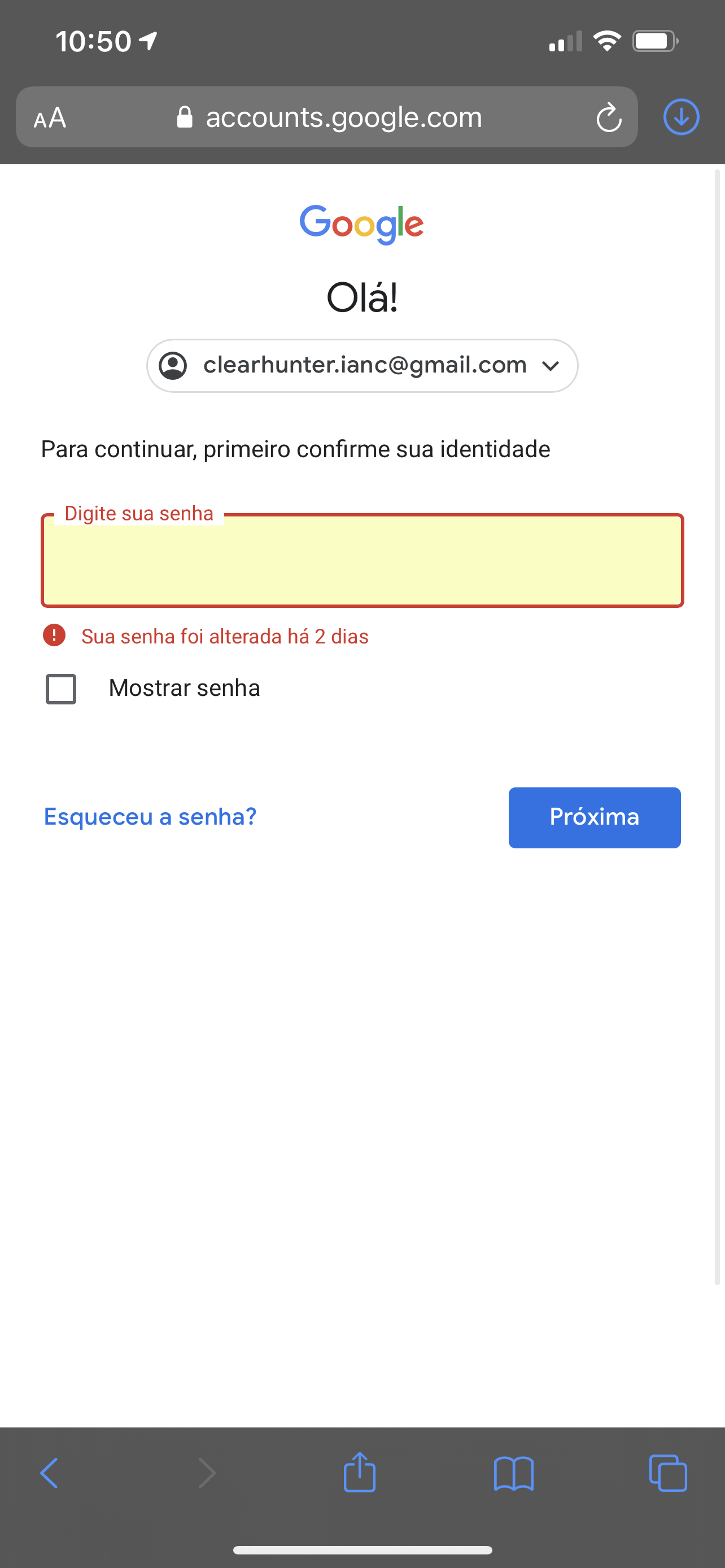 Como posso recuperar minha senha?