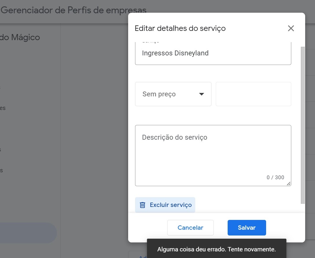 A descrição do meu perfil não é possível modificar. - Comunidade Perfil  da empresa no Google