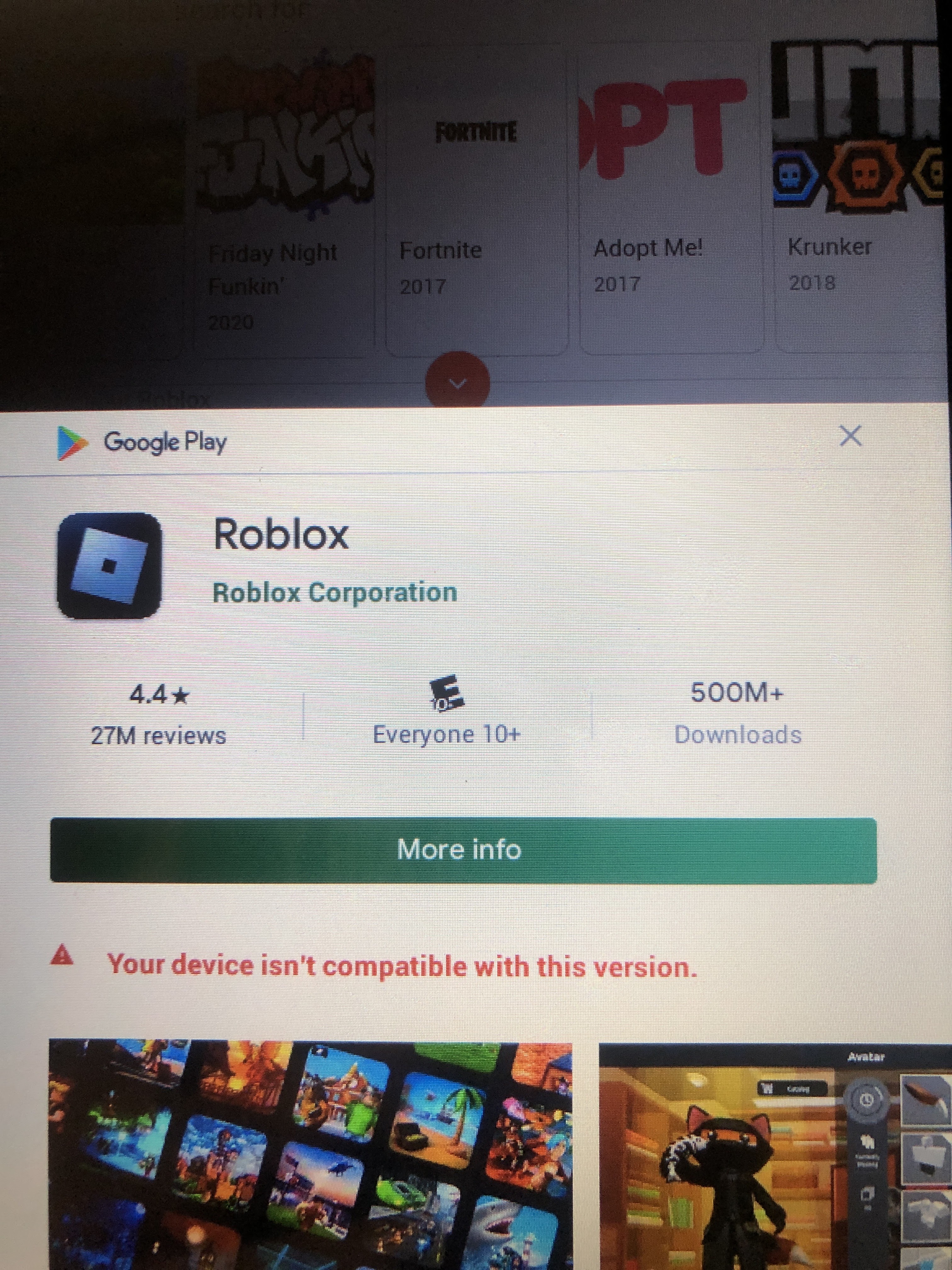 I can't download the ROBLOX app - Google Play Community